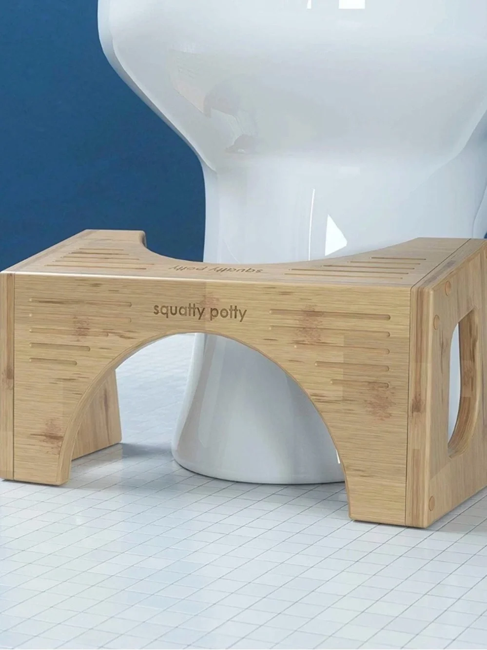 Squatty Potty The Original Toilet Stool Bamboo Flip 7 & 9 Height, Brown Squat.